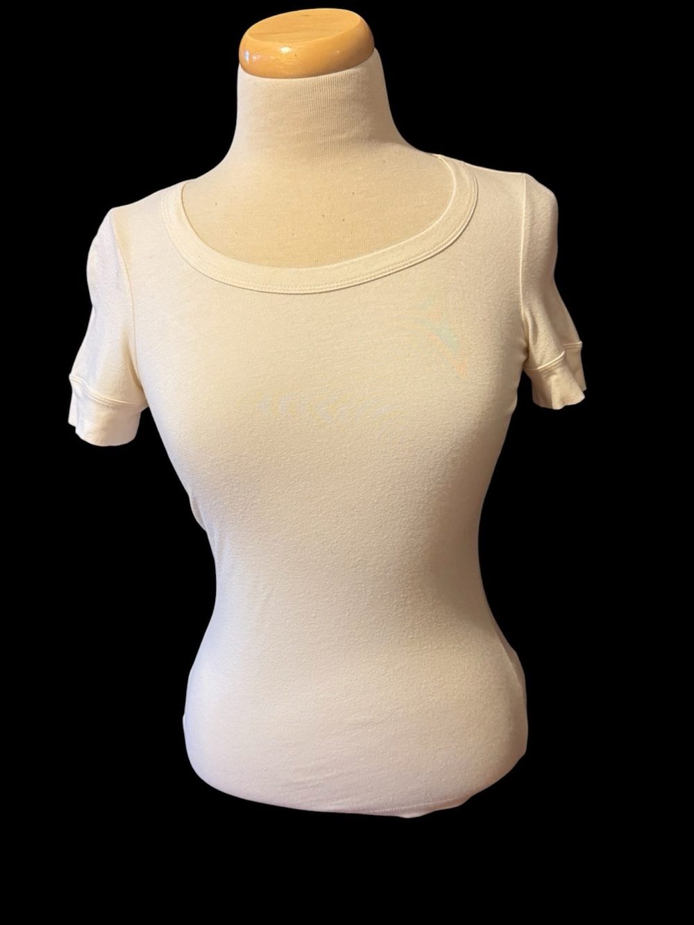 Armani Collezioni Cream Short Sleeve Scoop Neck Top size S used once